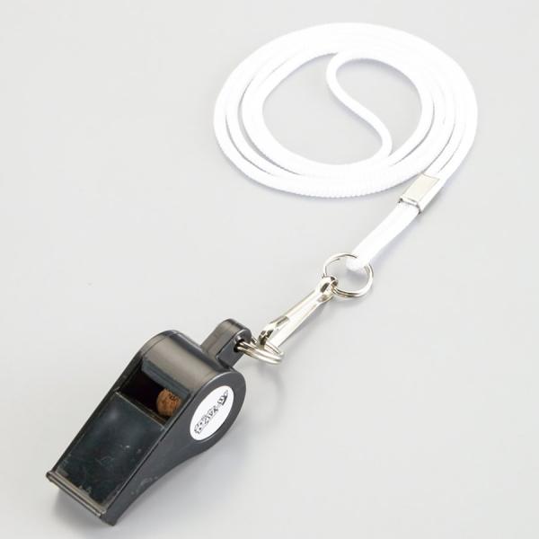 サイズ/本体/全長 約4(cm)重量/約15g容量/付属品：ヒモ内容量/1個材質/ABS樹脂カラー/ブラック生産国/中国製●誘導・指示・危険合図などの伝達に最適なホイッスルです。●情報伝達ツールにお使いいただけます。●遠くの人まで合図が届き...