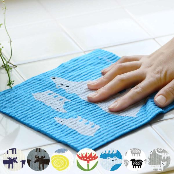 サイズ/約横17×縦20cm厚さ：約0.2cm重量/約12g内容量/1枚材質/セルロース70%、コットン30%種類/ネイビー、ブラウングレー、イエロー、チューリップ、シロクマ、ヒツジ、ネコ生産国/ドイツ製●北欧生まれの「スポンジワイプ」●水...