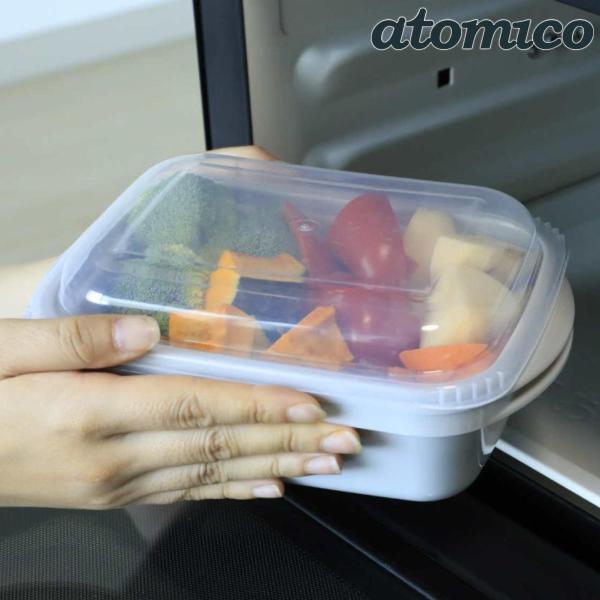 サイズ/約幅21.3×奥行15×高さ8.2cm重量/約130g容量/約1L内容量/1セット（本体、フタ、ザル）材質/ポリプロピレン生産国/日本製耐熱温度/140度耐冷温度/−20度食器洗い乾燥機/使用不可電子レンジ/使用可能●本体とザルとフ...