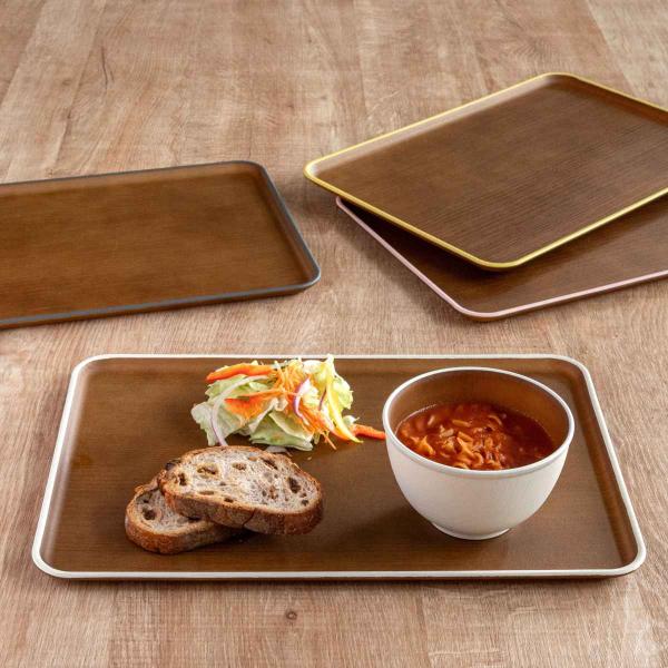 サイズ/約幅36×奥行24×高さ1.3cm内容量/1枚材質/ABS種類/ホワイト、イエロー、ピンク、グレー生産国/日本製食器洗い乾燥機/使用不可電子レンジ/使用不可●ナチュラルな雰囲気にアクセントカラーで優しさをプラスした木目調の長角トレー...