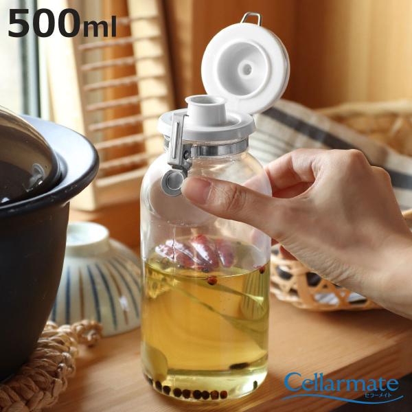 他サイト： 保存容器 500ml ワンプッシュ便利びん500 セラーメイト （ 日本製 調味料入れ ガラス 密閉 パッキン付き ワンプッシュ レシピ付き キャニスター 調味料びん ）の商品画像