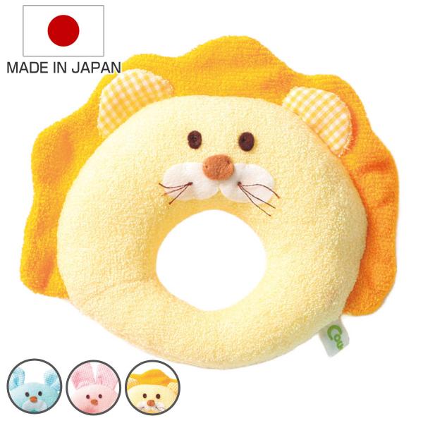 サイズ/約幅11×奥行3×高さ12cm内容量/１個材質/綿 100％種類/クマ、ウサギ、ライオン生産国/日本製対象年齢/０ヶ月〜●ママの肌の感触に似た柔らかくて、やさしい手触りのガラガラです。●安心の日本製で、何十年も知育玩具を作り続けてい...