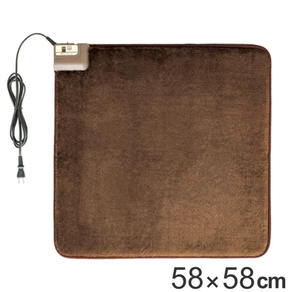 サイズ/約横58×縦58cm内容量/1台材質/表面：ポリエステル100％裏面：ポリエステル100％生産国/中国製消費電力/72W●必要な場所だけ温める小さな電気カーペットです。●イスの上におけば腰の冷えを防ぎ暖かな座席に変わります。●足元を...