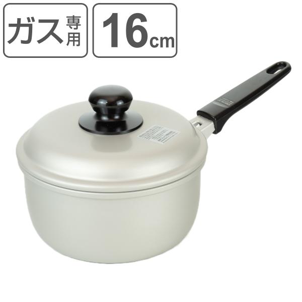 片手鍋 16cm アルマイト加工片手鍋 和づつみ （ ガス火対応 なべ お鍋 片手なべ ふた付き 軽い メモリ付き ）