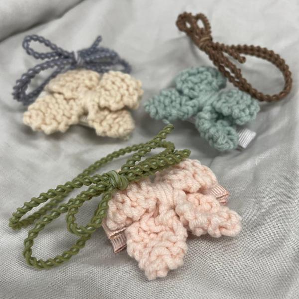 ⓝⓔⓦ【ぷっくり編みリボン】ベビーヘアクリップ　キッズヘアクリップ　ヘアゴム colorfulbox_426360