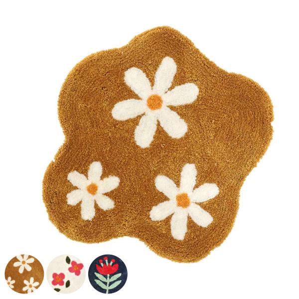 玄関マット 45×48cm 室内 花柄 （ 玄関 マット アクセントマット 屋内 おしゃれ かわいい お花 ）