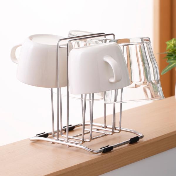 サイズ/約幅12.5×奥行12.5×高さ15.5cm重量/約217g内容量/1個材質/本体：ステンレス鋼（クロム13％、ニッケル1％）すべり止め：ポリプロピレン生産国/中国製●サビに強く、丈夫で衛生的なステンレス製のグラススタンドです。●洗...