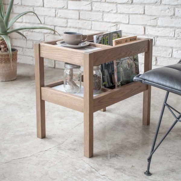 木製　マガジンラック　サイドテーブル　ロープノット　結び　レトロ 483406-3.jpg