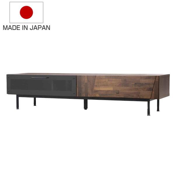 GART テレビ台 ローボード ヴィンテージ調 ダークガラス扉 日本