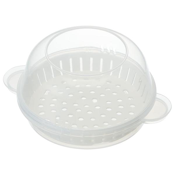 サイズ/約幅15.4×奥行12.2×高さ6.9cm内容量/1個材質/ポリプロピレン生産国/日本製耐熱温度/140度耐冷温度/-20度●ケースに入れて電子レンジで加熱するだけで、中華まんがふっくら仕上がる便利グッズです。●電子レンジ加熱時に本...