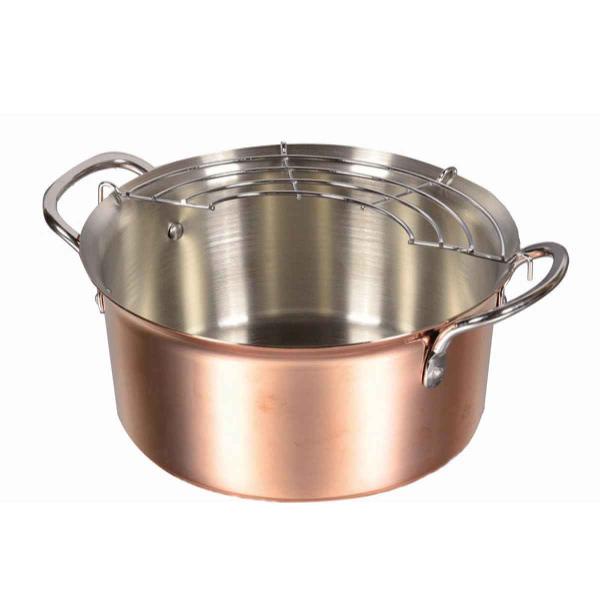 天ぷら鍋 14cm 銅製 ガス火専用 ミニサイズ 両手天ぷら鍋 フライ鍋 揚げ物鍋 お弁当グッズのカラフルボックス 通販 Yahoo ショッピング