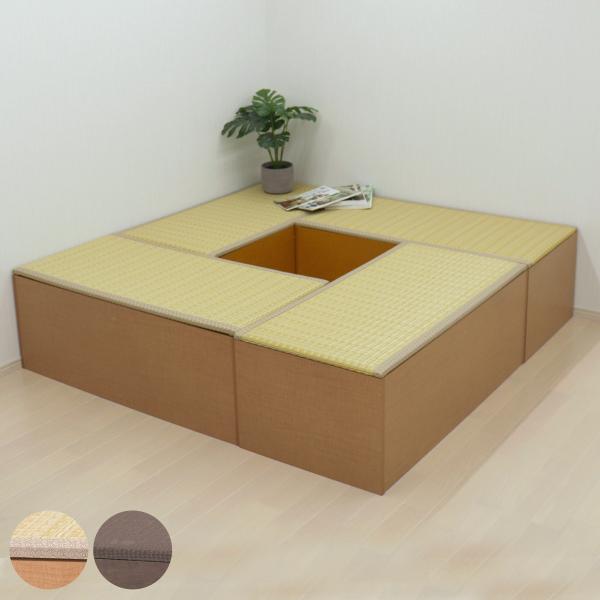 樹脂畳ユニット Mセット ハイタイプ 幅120cm×4 収納付ベンチ （ 高さ45cm 畳 小上がり 収納 ベンチ 収納ボックス セット ）