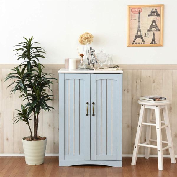 キャビネット 両開き 収納棚 カントリー調 フレンチスタイル 幅