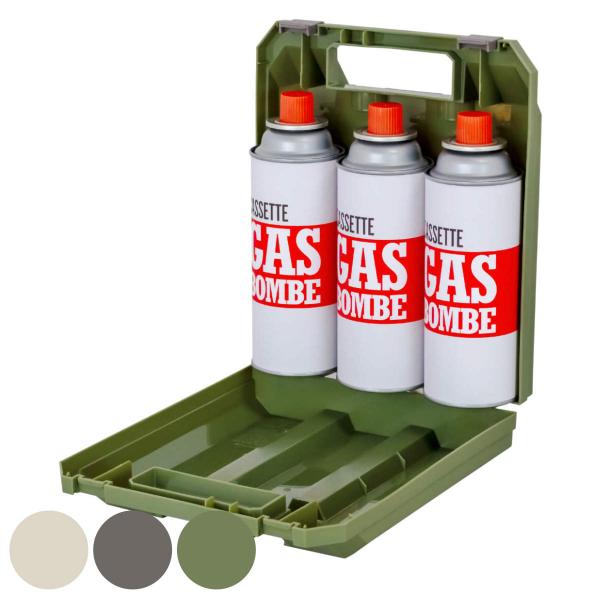 サイズ/約幅22×奥行7.4×高さ26cm内容量/1個材質/ポリプロピレン種類/アイボリー、グレー、オリーブ生産国/中国製●持ち運びに便利で、カセットボンベが3本まで収納できるケースです。●カセットボンベの見た目を隠して家で保管したり、アウ...