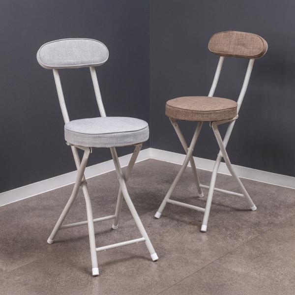 サイズ/約幅30×奥行45.5×高さ76cm座面高：約50cm重量/約2.5kg内容量/1脚材質/構造部材：金属（鋼）表面加工：エポキシ樹脂塗装張り材：ポリエステルクッション材：ウレタンフォーム種類/ブラウン、グレー生産国/中国製組立状態/...