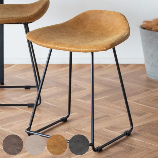 サイズ/約幅43×奥行41×高さ54cm座面高：約45cm重量/約4kg内容量/1脚材質/合成皮革（PU）、ウレタン、スチール（粉体塗装）種類/ブラウン、ベージュ、キャメル、ダークグレー生産国/中国製耐荷重/約80kg組立状態/お客様組立品...