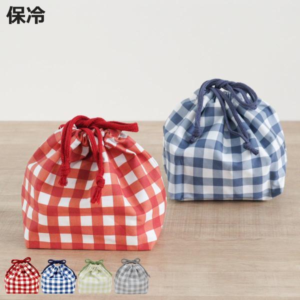 サイズ/約幅27×奥行10×高さ18cm内容量/1個材質/表生地：綿100％、裏生地：ポリエステル（シルバーコーティング加工）ヒモ：アクリル100％種類/レッド、ブルー、ライトグリーン、グレー生産国/日本製●シンプルなお弁当箱にピッタリ合う...