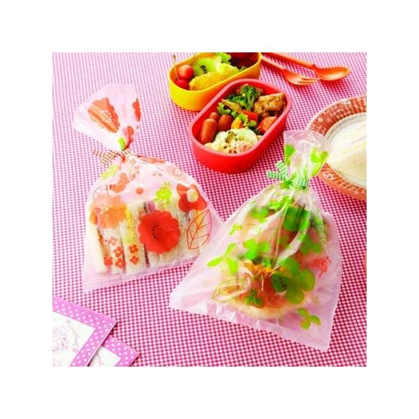 プリントポリ袋 ロールプリントポリ袋 フラワー＆クローバー 50枚入り