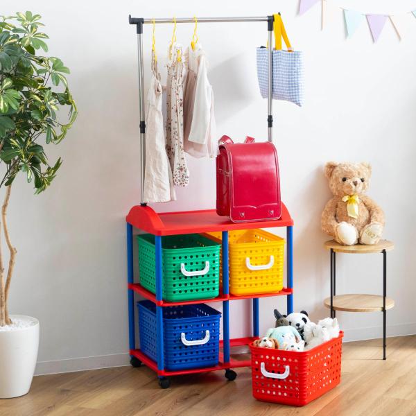 サイズ/約幅66×奥行44.5×高さ154.5cmバスケットの内寸：約幅22×奥行37×高さ22.8cmパイプハンガー部分の高さ：84cmパイプ直径：22mm内容量/1台材質/ポリプロピレン、ステンレス生産国/日本製キャスター/付き耐荷重/...