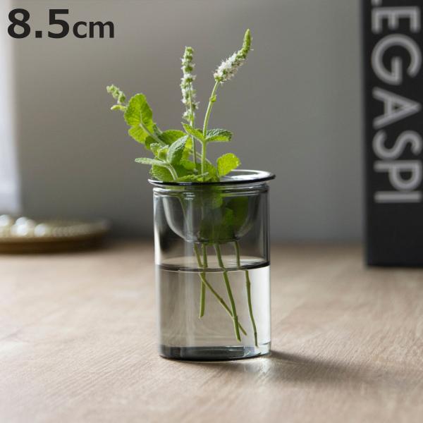花瓶 MINI BULB VASE 水栽培ガラスベース 8.5cm 水耕栽培 （ 花器 ガラス おしゃれ フラワーベース 一輪挿し 花 グレー ）