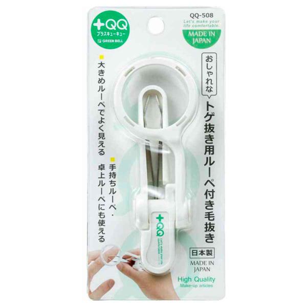 サイズ/約幅7.1×奥行2.1×高さ15.1cm重量/約22g内容量/1個材質/ループフレーム・ハンドル：ABS樹脂レンズ：アクリル樹脂毛抜き：ステンレス鋼生産国/日本製●大きいルーペで、細かい毛や棘も見えやすい毛抜きです。●精密な先細タイ...