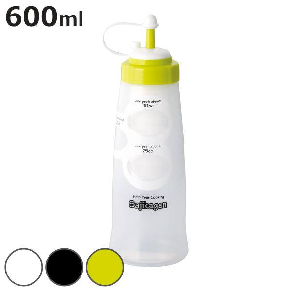 サイズ/約高さ24cm直径：約8cm容量/約600ml内容量/1個種類/ホワイト、ブラック、ライムグリーン●ワンプッシュで必要な量を注げる、便利な調味料容器です。●注ぎすぎを防げるため、調味料の節約や減塩にもつながります。●30cc、25c...