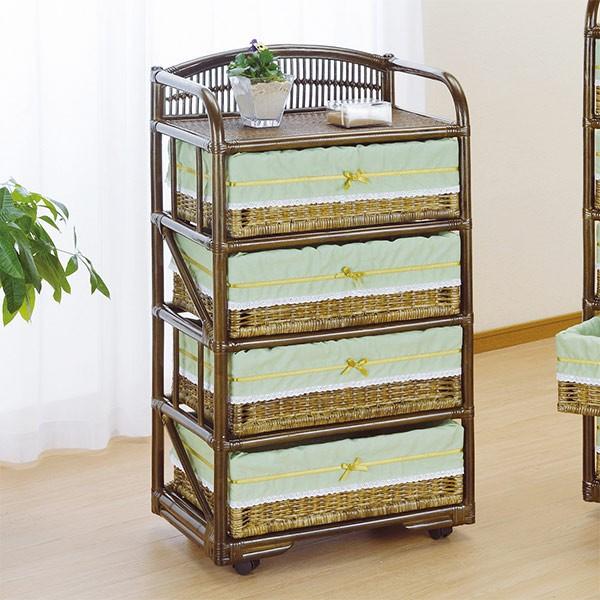 ラタンチェスト 4段 ランドリーチェスト 籐家具 幅60cm : お弁当グッズ