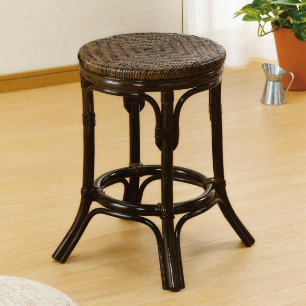 今枝商店 籐 スツール 円形 ハイタイプ 高さ48cm （ 椅子 籐スツール