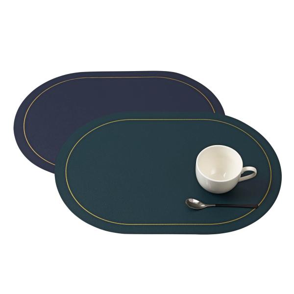 サイズ/約横45×縦30cm厚さ：約0.1cm重量/約133g内容量/1枚材質/PVC種類/グリーン、ブルー生産国/中国製耐熱温度/85度食器洗い乾燥機/使用不可電子レンジ/使用不可●落ち着いた色合いと優雅なオーバル型が特徴の「オーバル」シ...