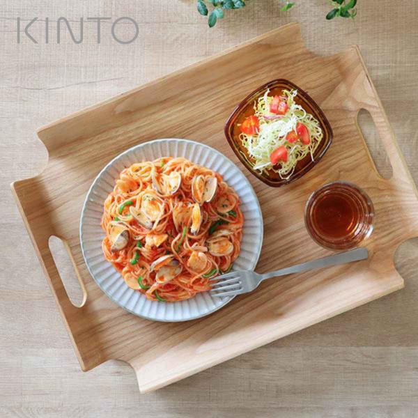 KINTO キントー ノンスリップ フレームハンドルトレイ 445x335mm ウィロー （ 44.5×33.5cm 木製 お盆 すべらない 滑り止め 大きい 角 持ち手 カフェ ）