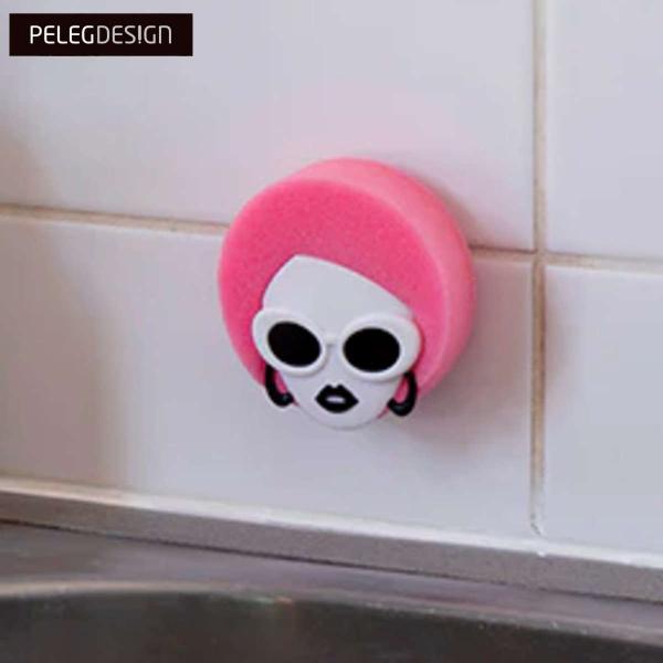 サイズ/約幅6.1×奥行6.3×高さ4cm内容量/1個（スポンジ付き）材質/ABS樹脂、PVC生産国/中国製●キッチンに遊び心と笑顔を届けてくれるユニークなスポンジホルダーです。●スポンジの形や色によって、色々なヘアスタイルを楽しめます。●...