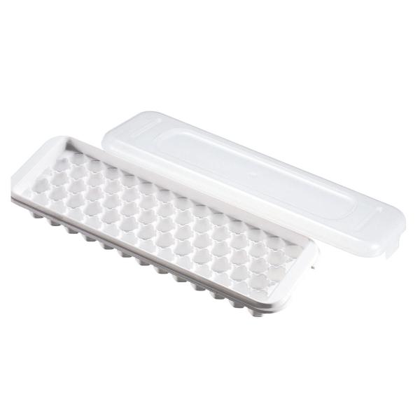 サイズ/約幅9×奥行26.5×高さ3.5cm重量/約120g内容量/1個材質/ポリプロピレン生産国/日本製耐冷温度/-20度食器洗い乾燥機/使用不可●細かな氷ですぐ冷やす、つぶ氷タイプ、65個取りです。●ふた付きだから匂いがつきません。●積...