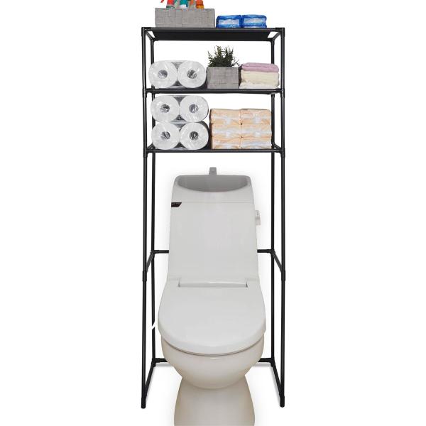 サイズ/約幅57.5×奥行29×高さ162cm重量/約1.2kg内容量/1台材質/パイプ：鉄ブロック：ポイプロピレンシート：ポリエステル（PPコーティング加工）棚板1枚あたり耐荷重/2.5kg組立状態/お客様組立品●トイレのデッドスペースを...