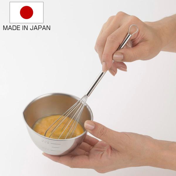 泡立て器 ステンレス コンパクト 泡立て 日本製 （ ミニ泡立器 ホイッパー スリム 小さい ミニ ステンレス製 ）