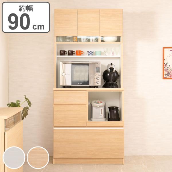 開店記念セール！！ 北欧風のおしゃれなキッチンカウンター　食器棚付き　幅90 colorfulbox_7300000ir0001