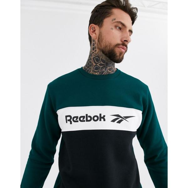 リーボック スウェット トレーナー メンズ Reebok Sweatshirt With Vector Cut 最新アイテム グリーン In Green Asos Sew And エイソス 緑
