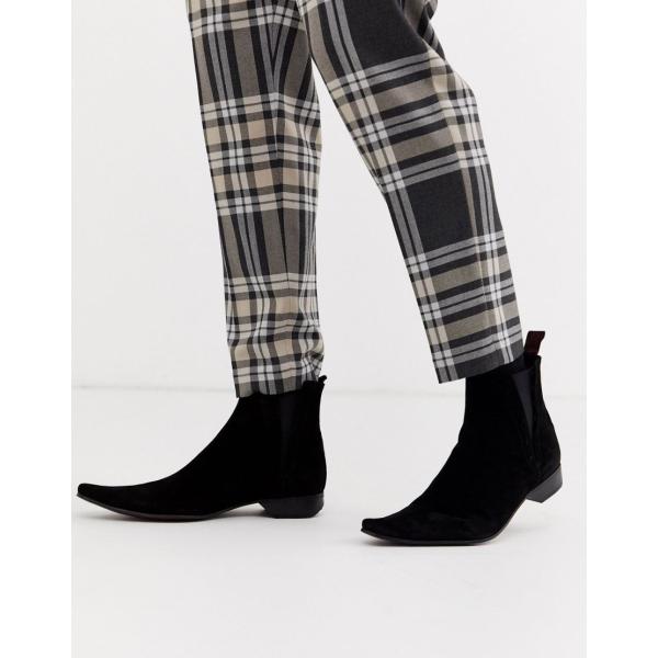 ジェフリーウエスト Asos ブーツ メンズ Jeffery Boot West Pino Chelsea Boot West In Black Suede エイソス Asos ブラック 黒 C Colors Kira