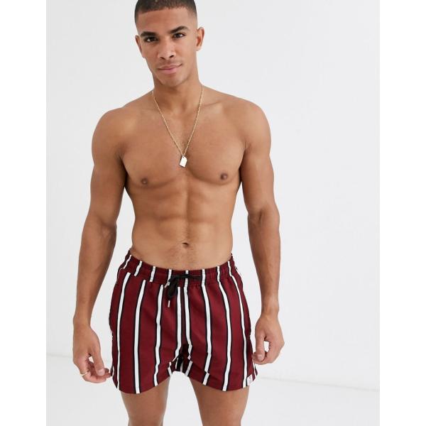 通販人気セール ホンキートランクス 水着 メンズ Hunky Trunks Pinstripe Swim Shortsrrp エイソス Asos マルチカラー 人気のファッションブランド