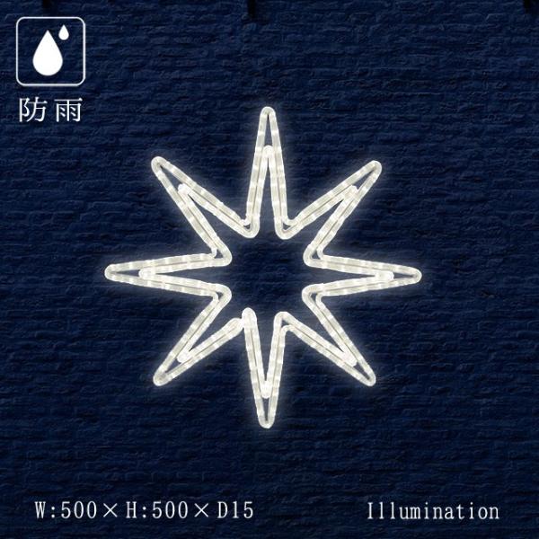 業務用 イルミネーション モチーフ 2D クリスマス 屋外 防雨 LED ロープライト オクタスター B (小)