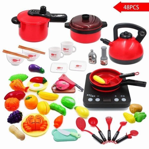 48点 ままごと遊び キッチンセット ままごと 調理器具セット 食器 食材 料理ごっこ 子供おもちゃ 男の子 女の子 知育玩具 クリスマス プレゼント Ajp B07t95f8cg Colorway 通販 Yahoo ショッピング
