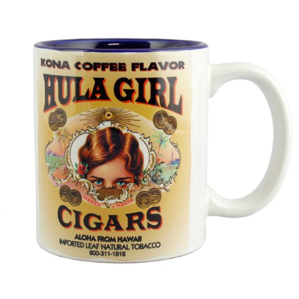 陶器製 マグカップ フラガール・コーヒー （ネイビー） ハワイ お土産 ハワイアン雑貨 アメリカン雑貨 HULA GIRL COF