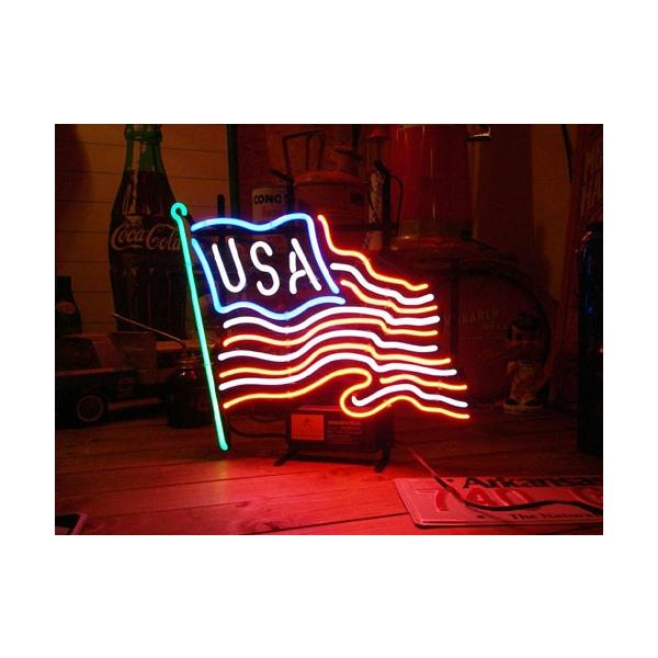 ネオンサイン USA FLAG ネオン管 照明 店舗装飾 インテリア ガレージ 