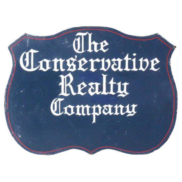 1点物】 アメリカンビンテージ看板 The conservative Realty Company