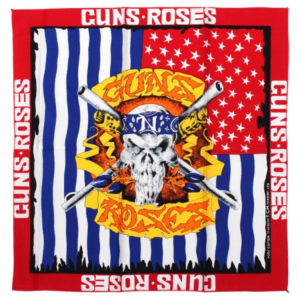 バンダナ ドクロ 大判 ロックバンダナ Guns N' Roses ガンズ バンダナ ドクロ 大判 ロックバンダナ Guns N' Roses ガンズ