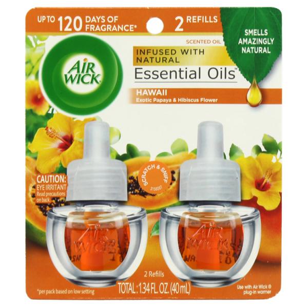 芳香剤 コンセント式 エアウィック オイル芳香剤 HAWAII エキゾチックパパイヤ＆ハイビスカスフラワー 20ml×2Pパック（
