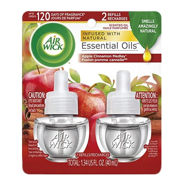 芳香剤 コンセント式 エアウィック オイル芳香剤 アップルシナモンメドレー 20ml×2Pパック（詰替えボトル） AIR WICK
