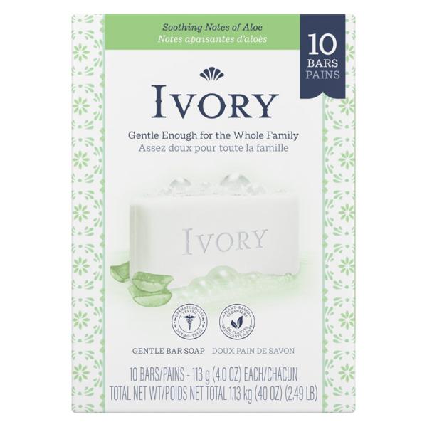 固形石鹸 IVORY アイボリー 石鹸 アロエ 90g×10個パック IVORY 化粧石鹸 アメリカ雑貨 Ｐ＆Ｇ