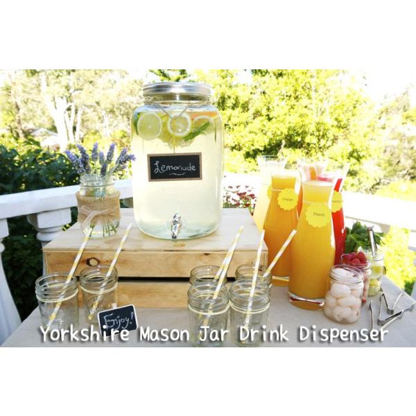 ウォータージャグ ドリンク容器 ヨークシャー メイソンジャー ドリンクディスペンサー 8L 蛇口つき インテリア ガーデンパーティ アメリカ雑貨