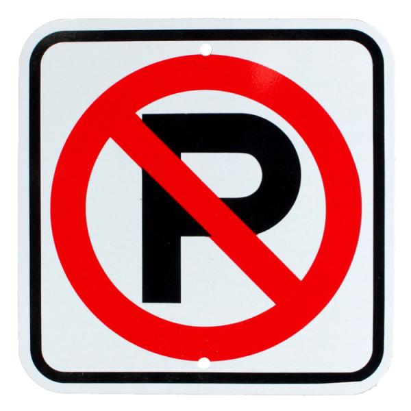 看板 ロードサイン NO PARKING（駐車禁止） 縦30.5×横30.5cm アルミ製