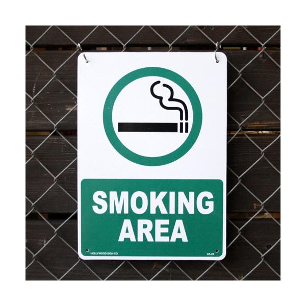 プラスチックメッセージサインボード SMOKING AREA （喫煙場所 ） CA-24 スモーカーサイン 案内看板 店舗装飾 ア